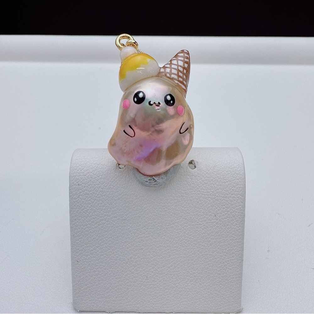 P93 Handmade Flame Ball Freshwater Baroque Pearl Cutes Detachable Pendant - Picture 5 of 5